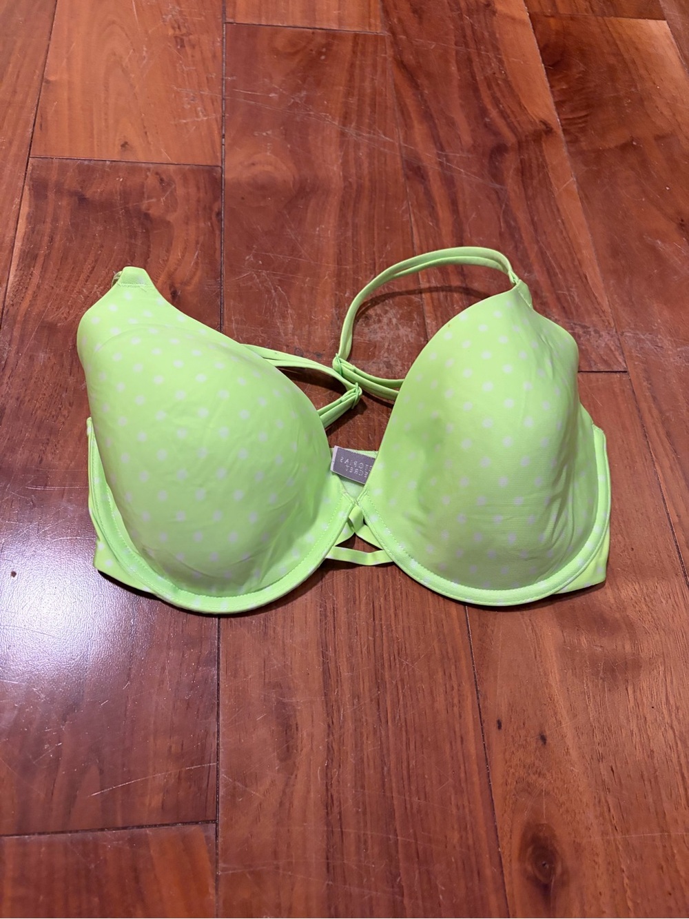 Victoria's Secret Neon Lime Polka Dot Push-Up Bra